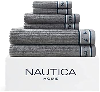 Nautica - 100% Cotton Bath Towel Set, Soft & Absorbent, 6-Piece Set