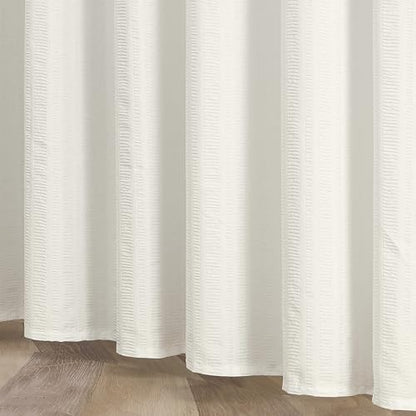Aiyufeng Cream Stall Fabric Shower Curtain - Soft & Lightweight Small Shower Curtain with Texture for Narrow Stall Size, Machine Washable - 36x72, Cream