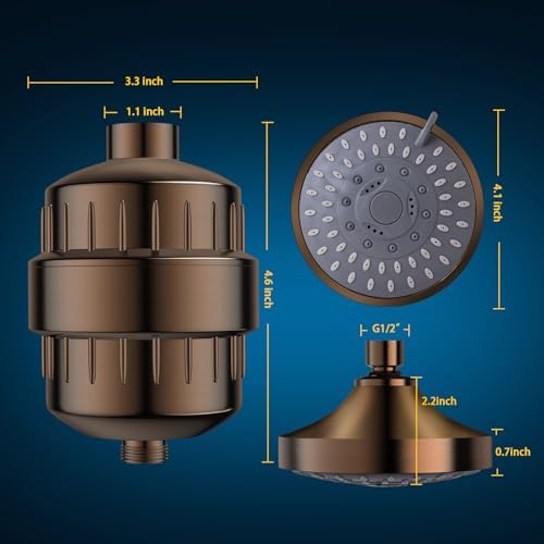 FEELSO Shower Head with Shower Filter, Filtered Shower Head for Hard Water