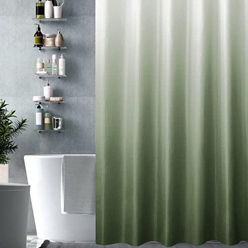 Gibelle Sage Green Ombre Fabric Shower Curtain for Bath Decor, 72 x 72