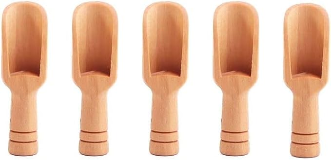 5Pcs Mini Wooden Spoon, Mini Bamboo Spoons, Bath Salt Spoon Condiment Wooden Spoon Cooking Spoons for Kitchen and Dining Spices Beans Rice Flour Sugar Tea
