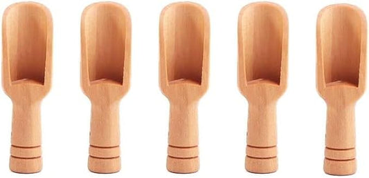 5Pcs Mini Wooden Spoon, Mini Bamboo Spoons, Bath Salt Spoon Condiment Wooden Spoon Cooking Spoons for Kitchen and Dining Spices Beans Rice Flour Sugar Tea