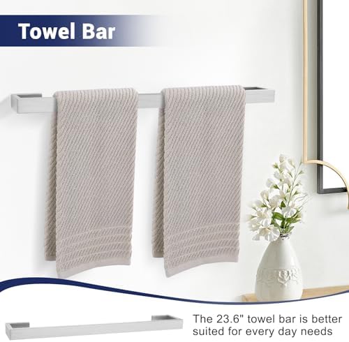 Lairuier Brushed Nickel Bathroom Accessories, 23.6 inches Towel Bar Set
