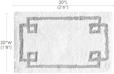 Madison Park Evan 100% Cotton Bath Rug Plush Absorbent, 20" x 30", White