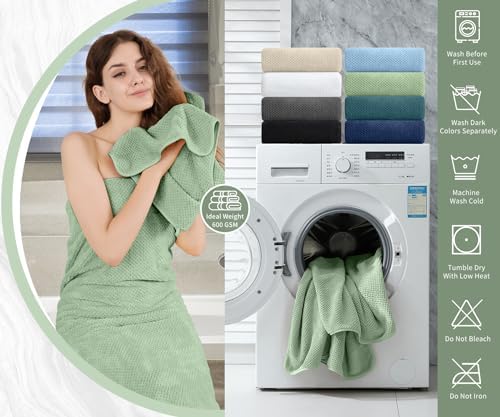 Hand Towels Set 2 Pack-16“x31”,Ultra Soft Microfibers Bathroom Towel Set Highly Absorbent Quick Dry Luxury Premium Towel Lightweight Durable Hand Towel Collection for Hotel Spa Gym Kitchen,Green