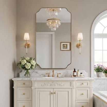 MIRRORART 28x48’’ Gold Bathroom Mirrors for Wall, Full-Length Mirror