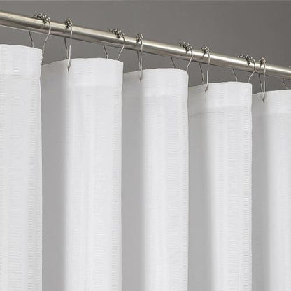 Aiyufeng Moga White Fabric Shower Curtain 78 Inch Long for Bathroom