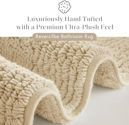 Madison Park Splendor Reversible 100% Cotton Bath Runner, 24 x 60, Natural