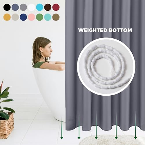 Fabric Shower Curtain Liner 72x72 Inch-Dark Grey Standard Shower Liners