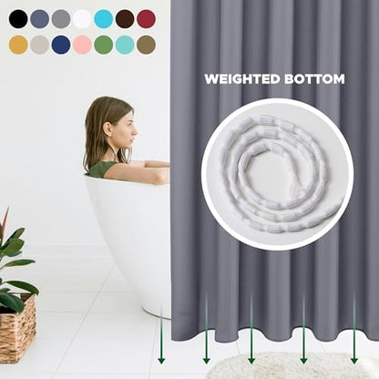 Fabric Shower Curtain Liner 72x72 Inch-Dark Grey Standard Shower Liners
