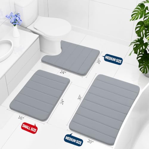Buganda Memory Foam Bath Mat 59 x 34, Ultra Soft Absorbent Bathroom Rugs