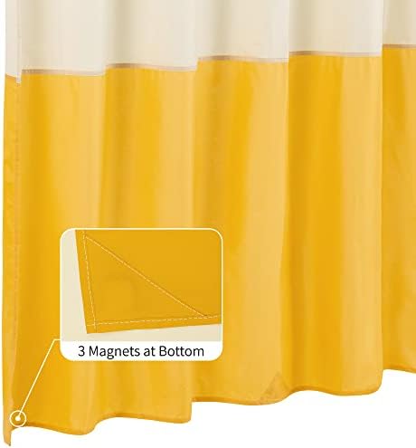 ALYVIA SPRING Waterproof Fabric Shower Curtain or Liner Cream/Yellow, 72x72