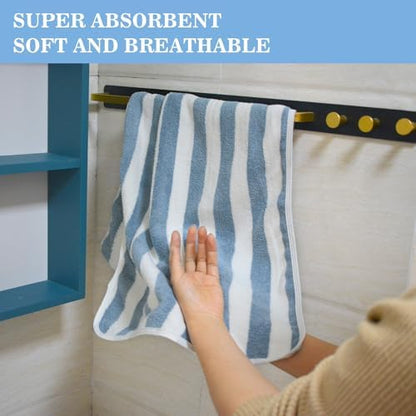 KinHwa Blue Hand Towels for Bathroom, Microfiber, 16x30 Inch, 2 Pack