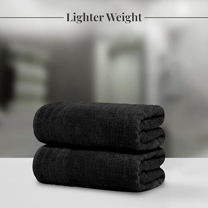 Tens Towels 8 Piece Towel Set, 2 XL Bath, 2 Hand, 4 Washcloth, Black