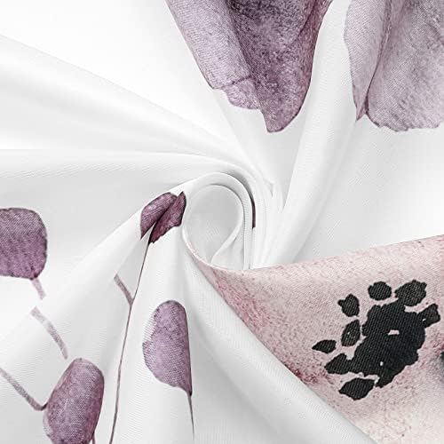 Gibelle Plum Beige Beige Watercolor Floral Fabric Shower Curtain, 72x78