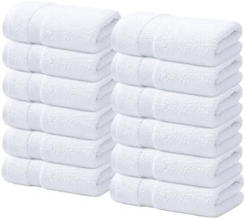 Infinitee Xclusives 100% Cotton Luxury Wash Cloths for Showering - 12 Pack