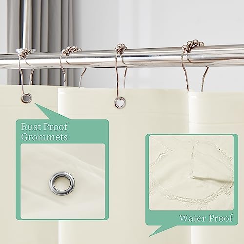Mrs Awesome Beige Shower Curtain Liner with 3 Magnets, 72x72