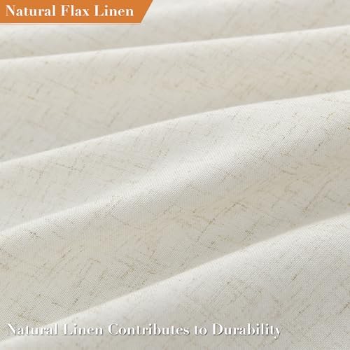 Nanspring Stall Natural Boho Linen Shower Curtain 36 Inch Rustic Cottagecore Narrow Fabric Shower Curtain Set with Hooks for Bathroom Modern Farmhouse Camper RV Tassel Bath Curtain 36x72, Cream