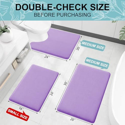 Smiry Memory Foam Toilet Rugs 24x20, Extra Soft Absorbent Bathroom Rugs