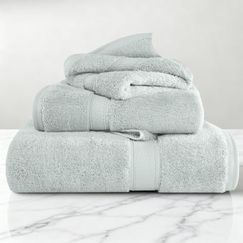 SUPERIOR Egyptian Cotton Ultra Plush & Absorbent, 3 Piece Set, Sea Foam