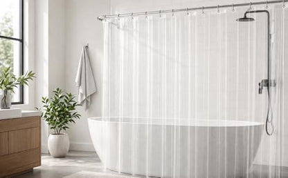 EHZNZIE Frosted Shower Curtain Liner 72x84, PEVA Waterproof Bath Curtain, No Chemical Smell, 3 Weighted Magnets, Durable with Rustproof Metal Grommets