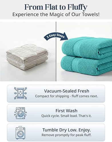 LANE LINEN Towel Set 16 Piece Soft Absorbent Quick Dry 100% Cotton - Teal