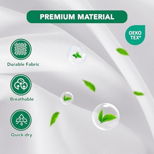Fabric Shower Curtain Liner 72"W x 84"L-White Extra Long Shower Liners