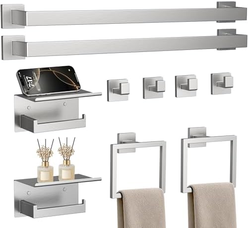 10-Piece 23.6 Inch Brushed Nickel Bathroom Hardware Accessories Set