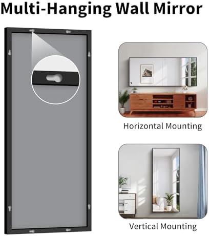Koonmi Black Bathroom Mirror for Over Sink,Metal Framed 30"x71" Wall Mirror