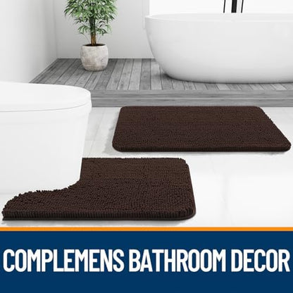 OLANLY Bathroom Runner Rugs 47x17, Extra Soft Absorbent Chenille Bath Rugs