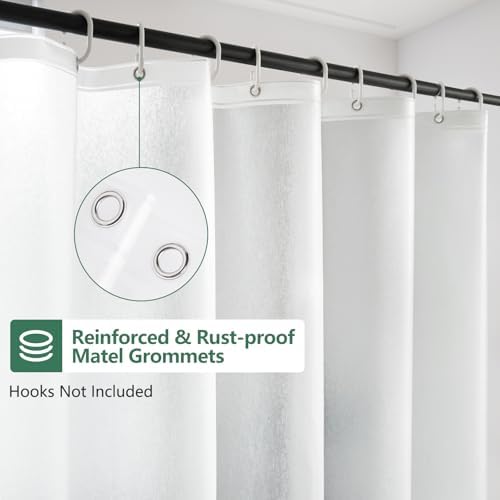 Seenus Waterproof Frosted Shower Curtain Liner 108 inches Wide, Bpa-Free EVA Shower Liner with 3 Extra-Large Magnets, 108''W x 72''L Plastic Shower Curtain 3D Silk Translucent for Bathroom Privacy