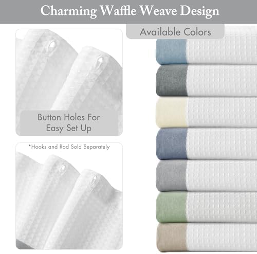 Madison Park Spa Waffle Shower Curtain for Bathroom, 72 x 72, Grey