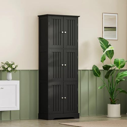 ChooChoo 63.2" Tall Bathroom Storage Cabinet with 6 Doors