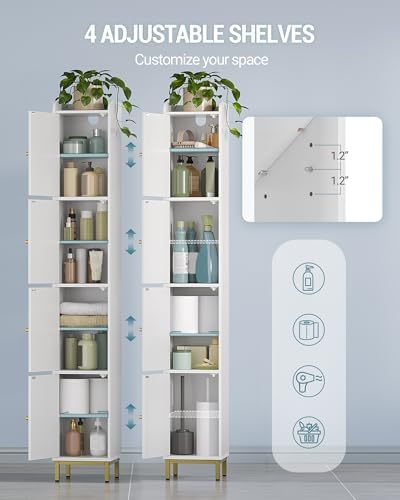 Hzuaneri 4-Tier Narrow Tall Storage Cabinet