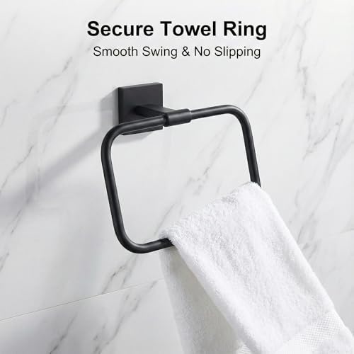 16 in 5-Piece Bathroom Hardware Set, Matte Black