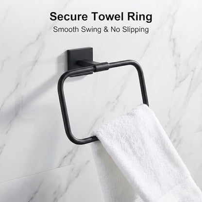 16 in 5-Piece Bathroom Hardware Set, Matte Black