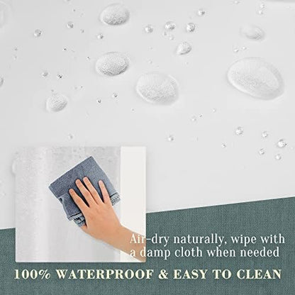 No Hook PEVA Shower Curtain or Liner, Standard Size 71 x 74, Frost