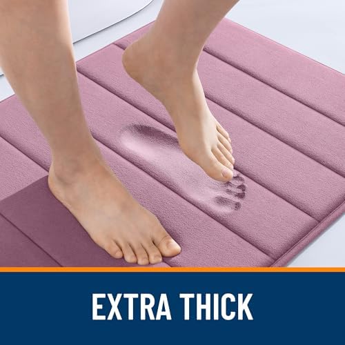 OLANLY Memory Foam Bath Mat 35x24, Super Soft and Absorbent Bathroom Rugs