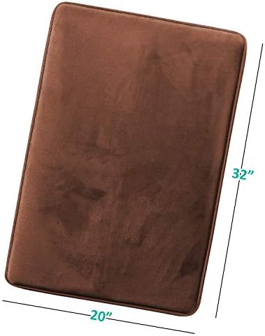 Clara Clark Bathroom Rugs, Velvet Memory Foam Bath Mat, Non-Slip, Machine Washable Bath Rugs - Dries Quickly, Ultra Soft Plush Bath Mats for Bathroom, 20 x 32, Chocolate Brown