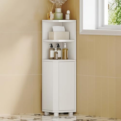Hzuaneri Corner Cabinet, Small Bathroom Corner Cabinet with Doors