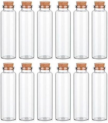 TOBWOLF 12PCS 50ml / 1.7oz Glass Spice Bottles, Silica Glass Seasoning Jars with Cork, Empty Spice Containers Seasoning Bottles, Small Spice Containers Organizer for Home Kitchen, Outdoor Camping, BBQ