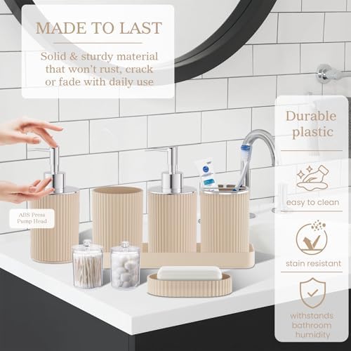 Beige Bathroom Accessories Set - Bathroom Shower Curtains Sets