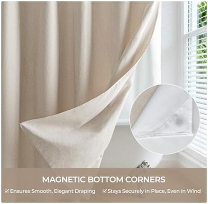 River Dream Linen Textured No Hooks Shower Curtain with Liner,Linen,71x80