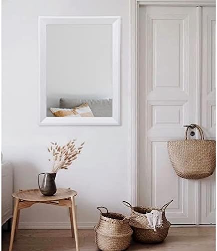 AAZZKANG Rectangular Wall Mirror Decorative Wood Framed Mirrors Large 26"x18" for Farmhouse Bedroom Bathroom Living Room Entryway Hanging Home Decor