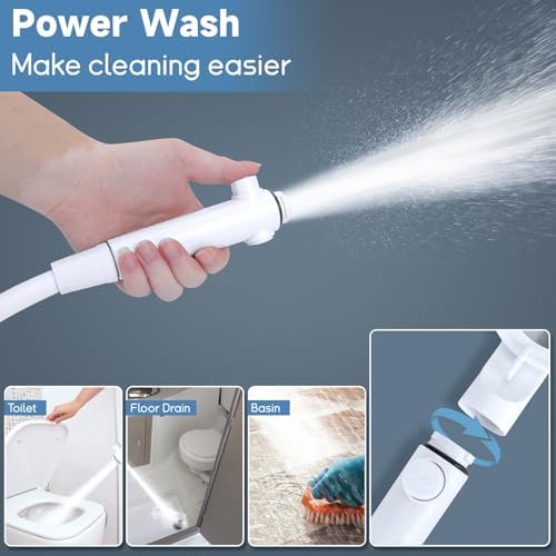 5+1 Mode High Pressure Replacement White RV Shower Head with Hose
