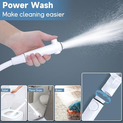 5+1 Mode High Pressure Replacement White RV Shower Head with Hose