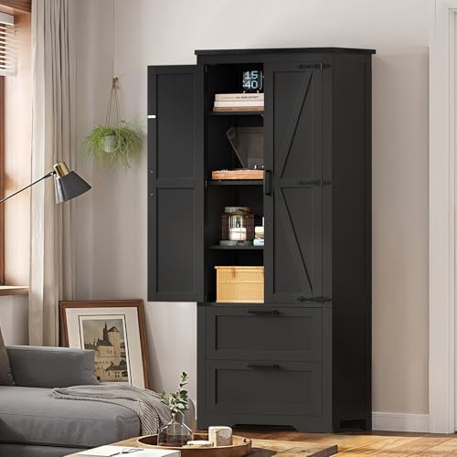 TEENFON Storage Cabinet with Doors & Adjustable Shelf