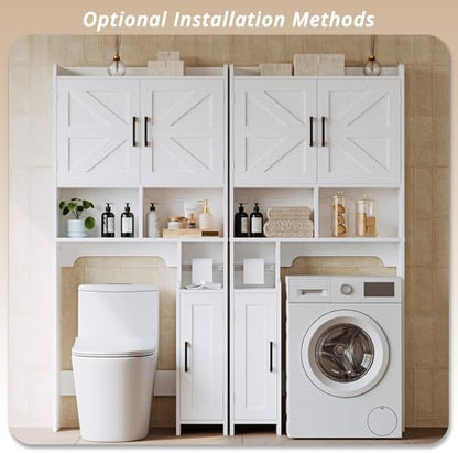 IRONCK 67 in Over The Toilet Storage Cabinet with Adjustable Shelves White