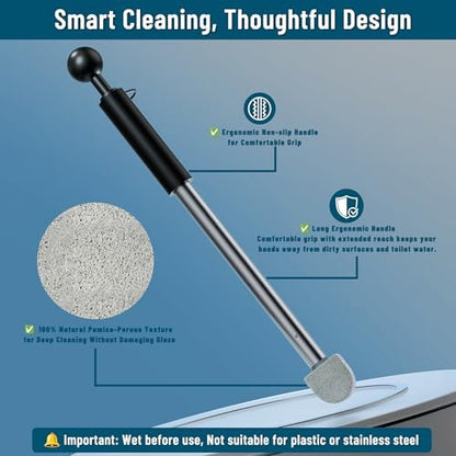 Pumice Stone Toilet Bowl Cleaner with Handle for Hard Water & Stains