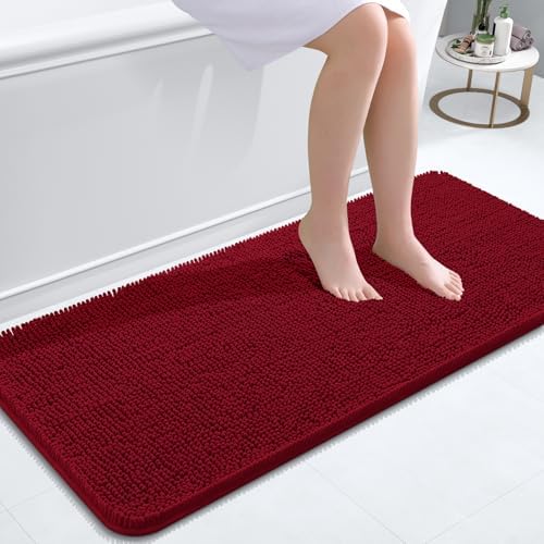 OLANLY Bathroom Runner Rugs 47x20, Extra Soft Absorbent Chenille Bath Rugs